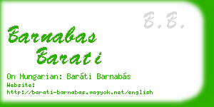 barnabas barati business card