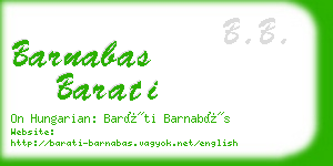 barnabas barati business card